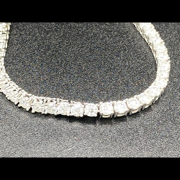 925 Silver Moissanite Tennis Chain Necklace 18” 20” 22” 24” 3mm - Picture 10 of 11
